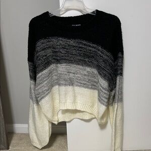 Steve Madden Black, Gray, and Cream Sweater